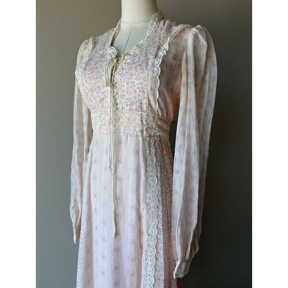 Vintage 60s 70s Zum Zum peasant prairie floral maxi dress - Picture 3 of 8